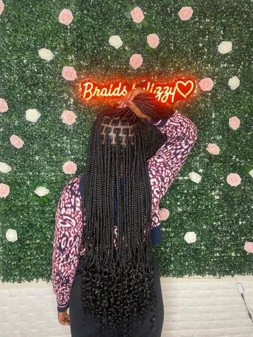box braids with curl