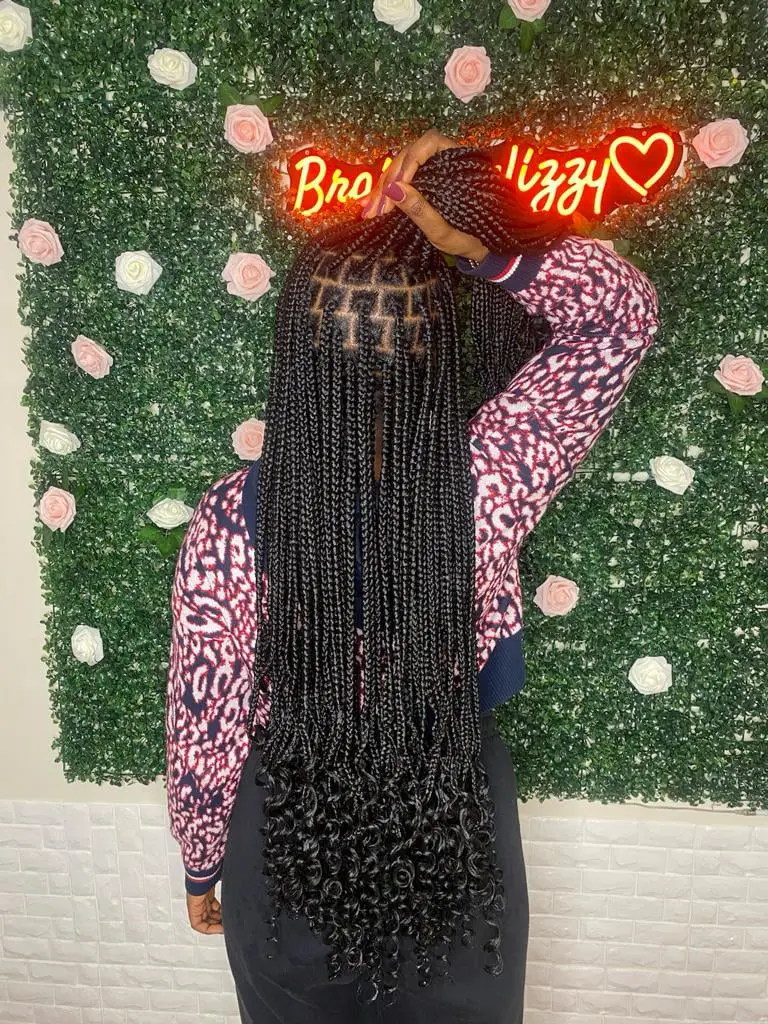 box braids with curl